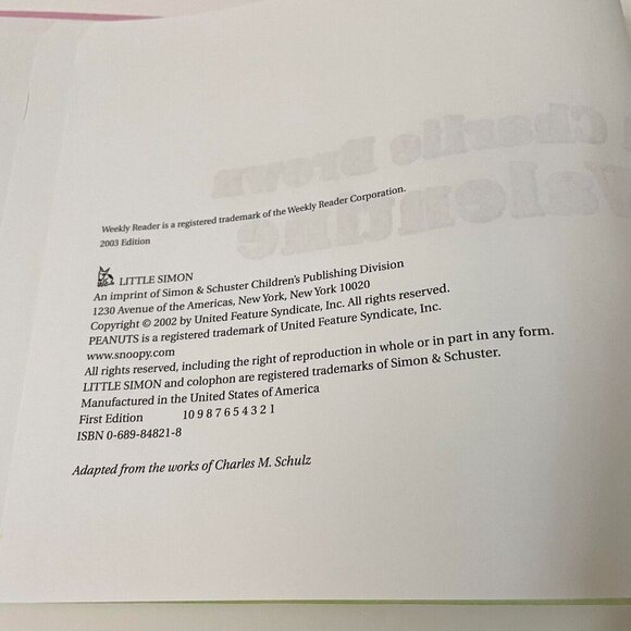 2003 Peanuts A Charlie Brown Valentine Charles M Schulz Hardcover Book - Picture 9 of 16